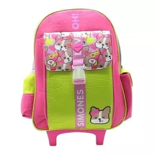 Mochila Infantil Simones Con Carro Y Ruedas Original 40,6 Cm