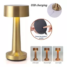 Lâmpada De Mesa De Toque Sem Fio Usb Recarregável Regulável