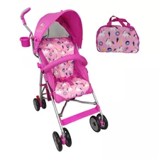 Carriola Para Bebe De Baston Compacta,plegable,ligera, Color Rosa