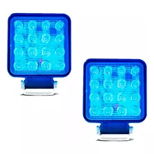 Par 2 Farol Azul 48w 16 Leds Pulverizador Agrícola Blue Beam