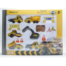 Conjunto Playset Construção 6 Miniaturas Volvo 1/64 Maisto