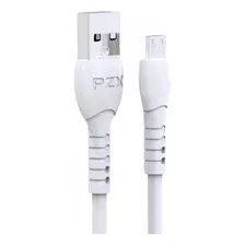 Cable De Carga Pzx Conexión Microv8 Compatible Android V147 Color Blanco