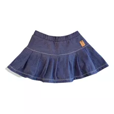 Saia Short Infantil Jeans Fake Azul Marinho Menina 1-10 Anos