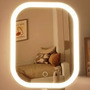 Espelho De Mesa Para Maquiagem Com Luz Led Ajustável E 3 Tons De Iluminação Branco