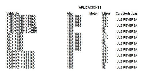 Interruptor Reversa Gmc K2500 Suburban 1982-1986 5.7l Foto 5