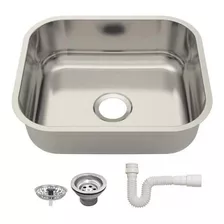 Cuba Inox Com Valvula Tramontina 40x34x14 Polida + Sifao