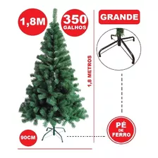 Árvore De Natal Pinheiro Grande Tradicional 350 Galhos 1,80m