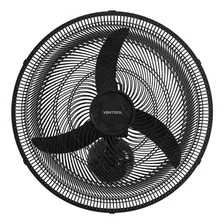 Ventilador De Parede Oscilante Preto 50cm New Plástico 130w 3 Pás Ventisol 220v