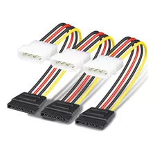 Set De 3 Cables De Alimentacion Molex A Sata 4 Pines