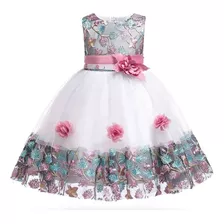 Vestido Para Niña, Hermoso Con Flores