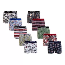 Kit 6 Cuecas Boxer Falke Masculina Microfibra Estampadas