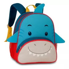 Mochila De Bichinhos Zoo Infantil Clio Pets Escolar Animais Cor Tubarão Desenho Do Tecido Liso