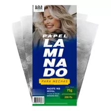  1kg Papel Laminado Luzes Mechas Reflexos Espessura Fina 75g Tom 11cm X 50cm - 200 Folhas