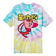 Kirby Anime Cartoon Kick Kanji Tie Dye Camiseta Gráfica - L 