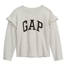 Polera Bebé Gap Logo Vuelos Manga Larga Gris