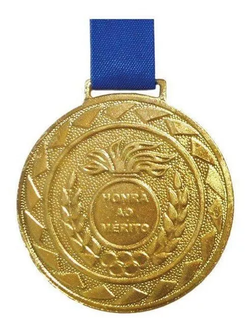 Kit C/10 Medalhas Ouro M43 Honra Ao Mérito Fita Azul Crespar