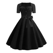 Vestido Mujer A Line Flare Vestido Vintage Bowknot Prom Sw 2