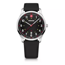 Wenger Reloj City Sport, Negro, 42 Mm Color De La Correa Negro Color Del Bisel Plateado Color Del Fondo Negro