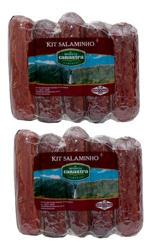 2 Kit's Salame Artesanal 5 Sabores, Canastra 1kg Cada