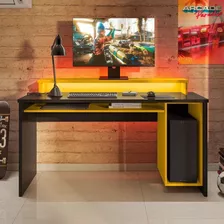 Mesa Gamer Drx 6000 156cm Preto Trama/amarelo Trama Cf