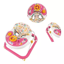 Andador Musical Regulável 6 Rodízios Styllbaby Rosa