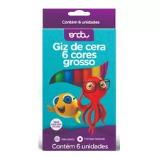 Giz De Cera 6 Cores Novas Jumbo Escrever Desenhar E Colorir