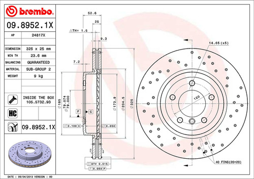 2 Discos De Freno Delanteros Bmw 330ci 2001 3.0l Brembo Foto 2