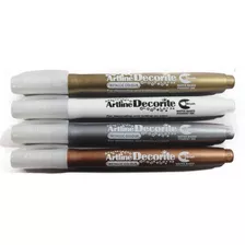 Brush Pen Artline Decorite Set 3 Color Metalizado + Blanco