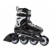 Rollerblade Fury - Patín En Línea Ajustable Para Niños, Negr