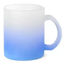 Caneca De Vidro Jateada Sublimação 325ml 12 Uni+caixinha Cor Azul