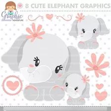 Elefante Kit Imprimible Clipart Png 