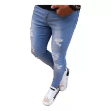 Calça Masculina Jean Manchada Lycra Premium Envio Imediato