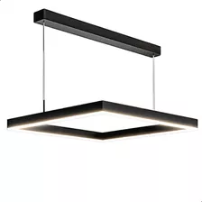 Lustre Moderno Quadrado Led Quarto P/ Recepção Quarto Sala Cor Preto 110v/220v