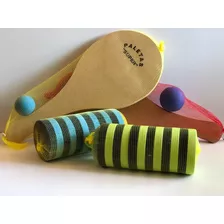 Tejo De Madera Y Paletas Con Pelota Para Playa -plakards