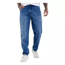 Calça Jeans Masculina Perna Reta Com Lavagem Média