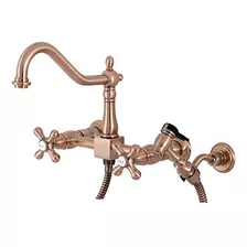 Kingston Brass Ks124axbsac Heritage Bridge Llave De Cocina, 