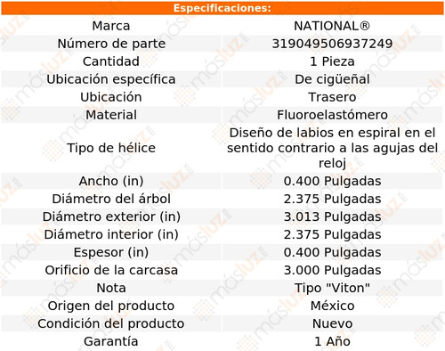 1- Retn Cigeal Tras P/ Saab 95 V4 1.7l 70/73 National Foto 3