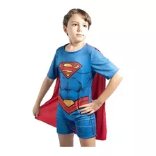 Fantasia Infantil Superman C/ Capa Super Magia Tam G