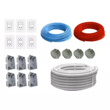 Kit De Electricidad Domiciliaria Cables Cajas Y Llaves