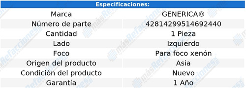 1* Faro Izq P/foco Xenn Generica P/ Chevrolet Tahoe 15_16 Foto 2