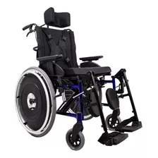 Cadeira De Rodas Ma3r Alumínio Reclinável Azul Ortomobil