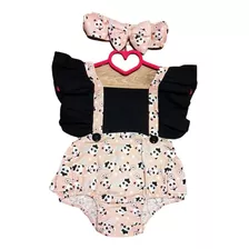 Body Romper Jardineira Infantil Panda Bebê Verão