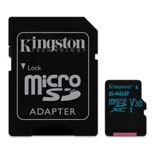 Tarjeta Microsd Kingston 64gb Canvas Go! Clase 10 Uhs-i U3