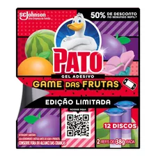 Detergente Sanit Gel Adesivo Pato Game Das Frutas 2un De 38g