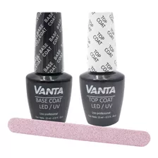 2 Esmaltes Vanta Semipermanente Top Coat + Base Coat + Lima