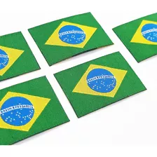 Patch Termocolante Bandeira Brasil 3x4,5cm Bordado (50 Un)