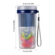 Mini Liquidificador Portátil Usb 400ml Copo Mixer De Suco Cor Azul 110v/220v