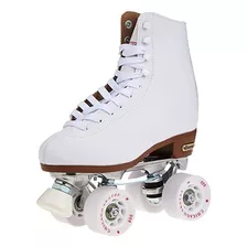 Chicago Skates Patines De 4 Ruedas Premium, De Piel, Blanco