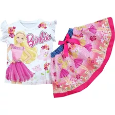 Falda + Blusa Para Niña Barbie - Ig