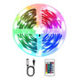 Faixa De Led Rgb De 10m Com Controle Remoto E Bluetooth Usb Rgb